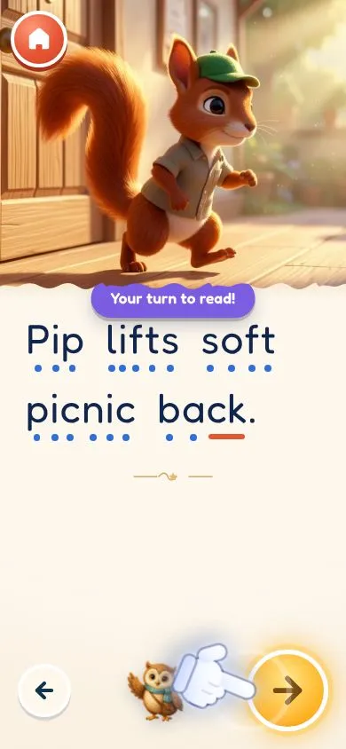 A Little Explorers story page in the Litsee app.